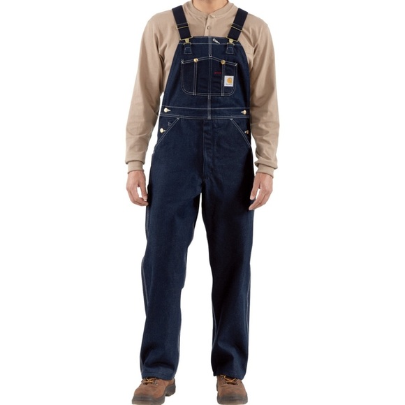Carhartt Dark Blue Denim work Overalls - Picture 1 of 7